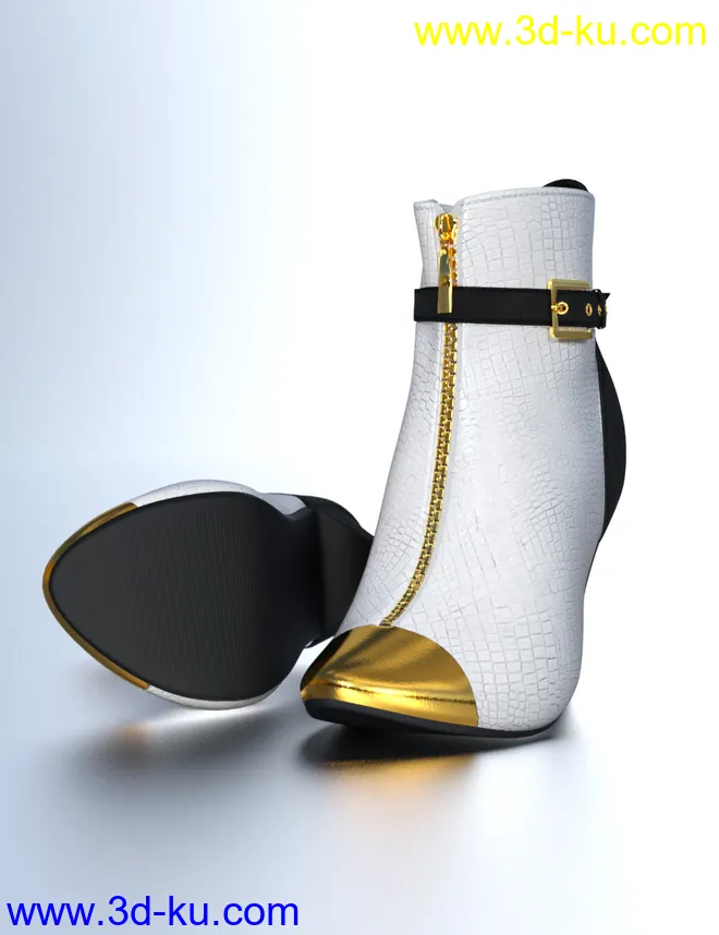 Strapped Ankle Boots for Genesis 8 Female(s)模型的图片2