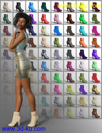 3D打印模型Strapped Ankle Boots for Genesis 8 Female(s)的图片