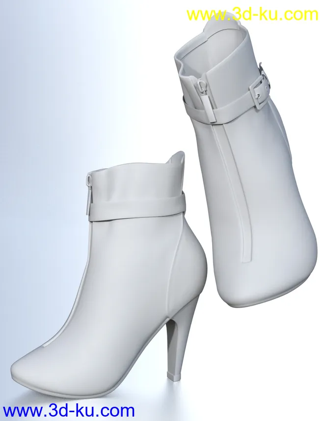 Strapped Ankle Boots for Genesis 8 Female(s)模型的图片8