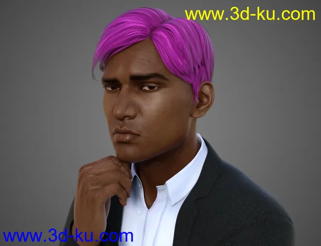Strictly Business Hair for Genesis 8 Male模型的图片2