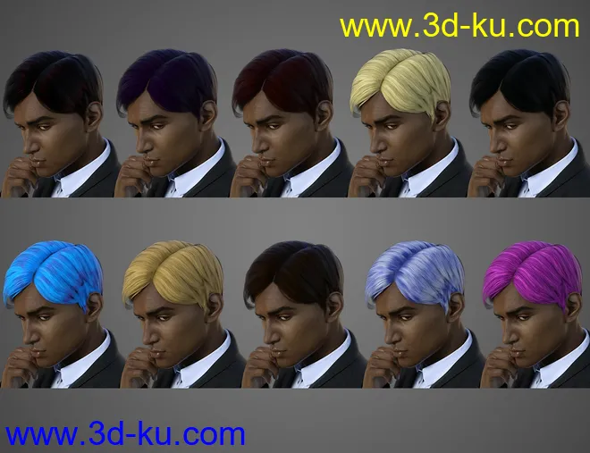 Strictly Business Hair for Genesis 8 Male模型的图片7
