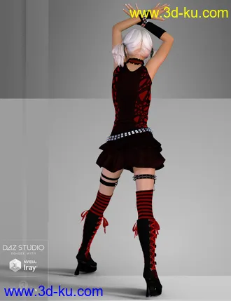 3D打印模型Studded Goth for Genesis 3 Female(s)的图片