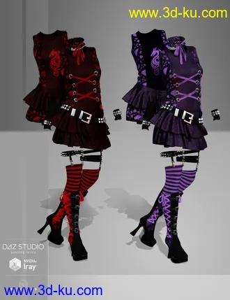 3D打印模型Studded Goth for Genesis 3 Female(s)的图片