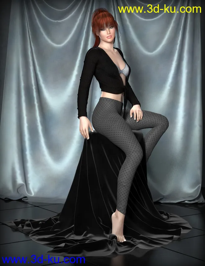 Studio Drapes - High Stools模型的图片1