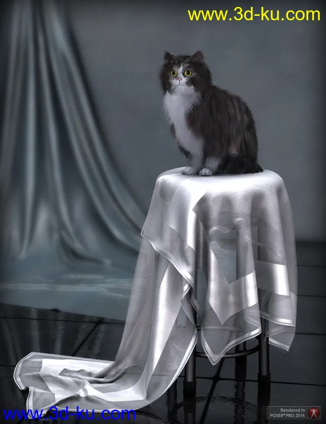 Studio Drapes - High Stools模型的图片2