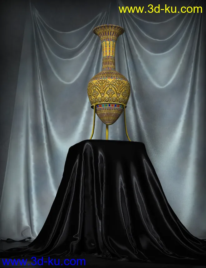 Studio Drapes - High Stools模型的图片3