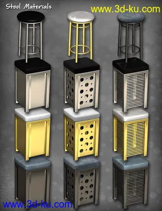 3D打印模型Studio Drapes - High Stools的图片