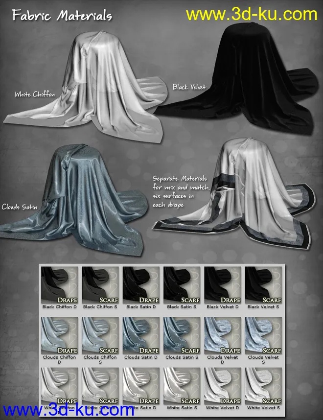 Studio Drapes - High Stools模型的图片6