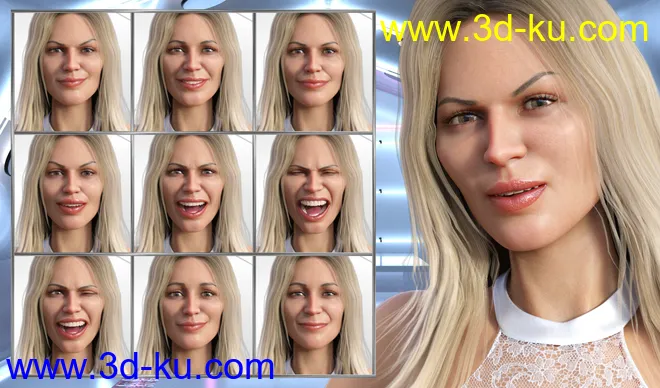 Supermodel - Expressions for Genesis 8 Female and Leisa 8模型的图片2
