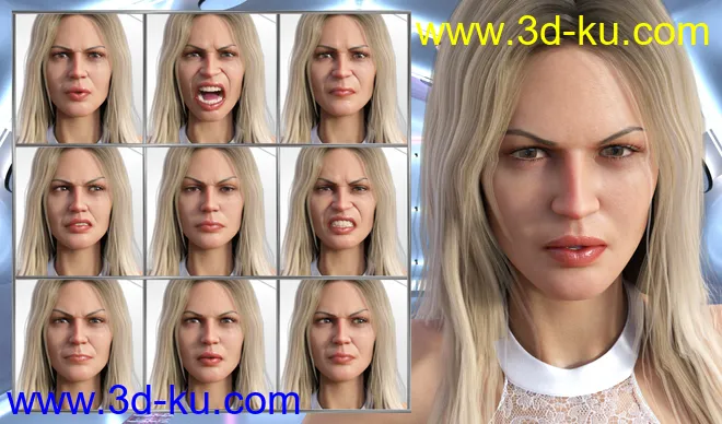 Supermodel - Expressions for Genesis 8 Female and Leisa 8模型的图片3