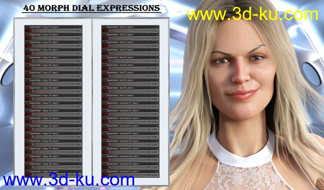Supermodel - Expressions for Genesis 8 Female and Leisa 8模型的图片7