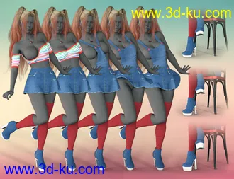 3D打印模型Sweet Denim Outfit Set for Genesis 8 Female(s)的图片