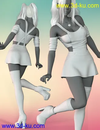 3D打印模型Sweet Denim Outfit Set for Genesis 8 Female(s)的图片