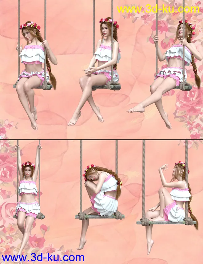 Swing Poses for Genesis 8 Female模型的图片4