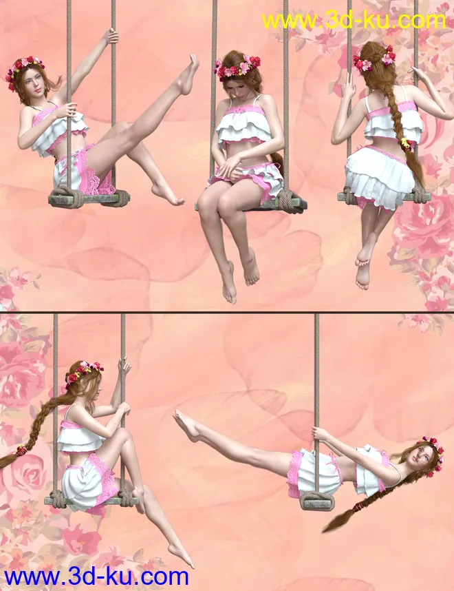 Swing Poses for Genesis 8 Female模型的图片5