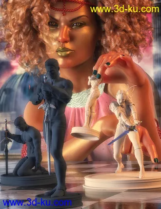 3D打印模型Sword Sworn Poses Expressions and Prop for Genesis 8的图片