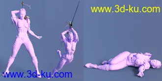 3D打印模型Sword Sworn Poses Expressions and Prop for Genesis 8的图片