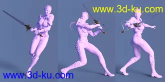 3D打印模型Sword Sworn Poses Expressions and Prop for Genesis 8的图片
