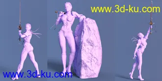 3D打印模型Sword Sworn Poses Expressions and Prop for Genesis 8的图片