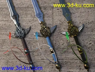 3D打印模型Sword Sworn Poses Expressions and Prop for Genesis 8的图片