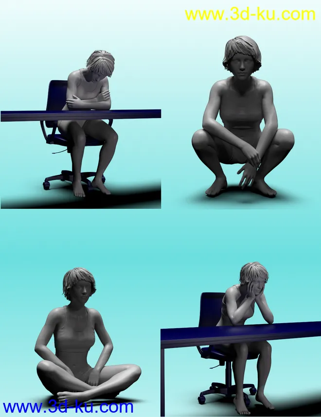 Take a Seat Poses for Genesis 8 Female模型的图片2