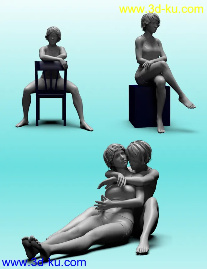 Take a Seat Poses for Genesis 8 Female模型的图片4