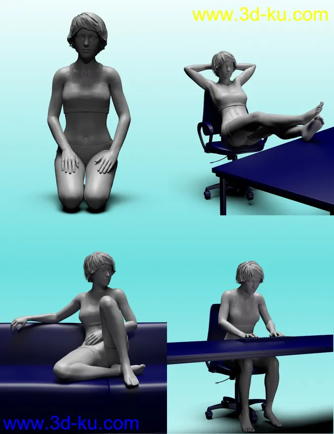 Take a Seat Poses for Genesis 8 Female模型的图片5