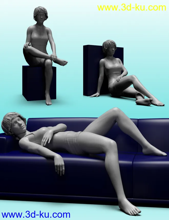 Take a Seat Poses for Genesis 8 Female模型的图片6