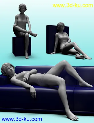 3D打印模型Take a Seat Poses for Genesis 8 Female的图片