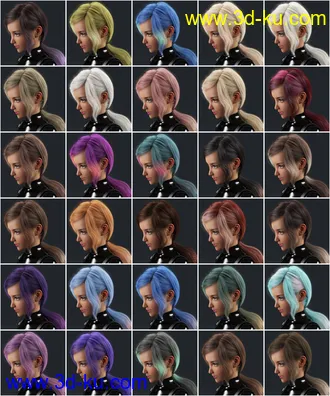 3D打印模型Texture Expansion for Low Ponytail Hair的图片