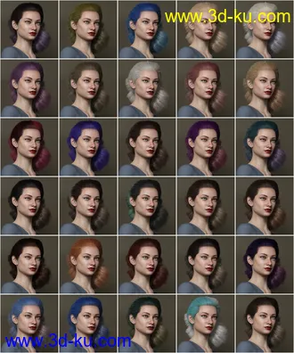 3D打印模型Texture Expansion for Low Updo Hair的图片