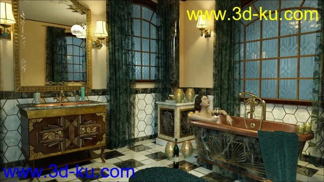 The Art Deco Bath模型的图片1