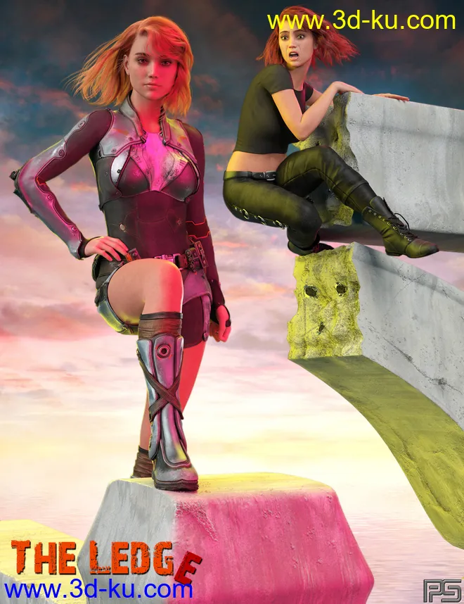 The Ledge - Poses and Props for Genesis 8 Female模型的图片1