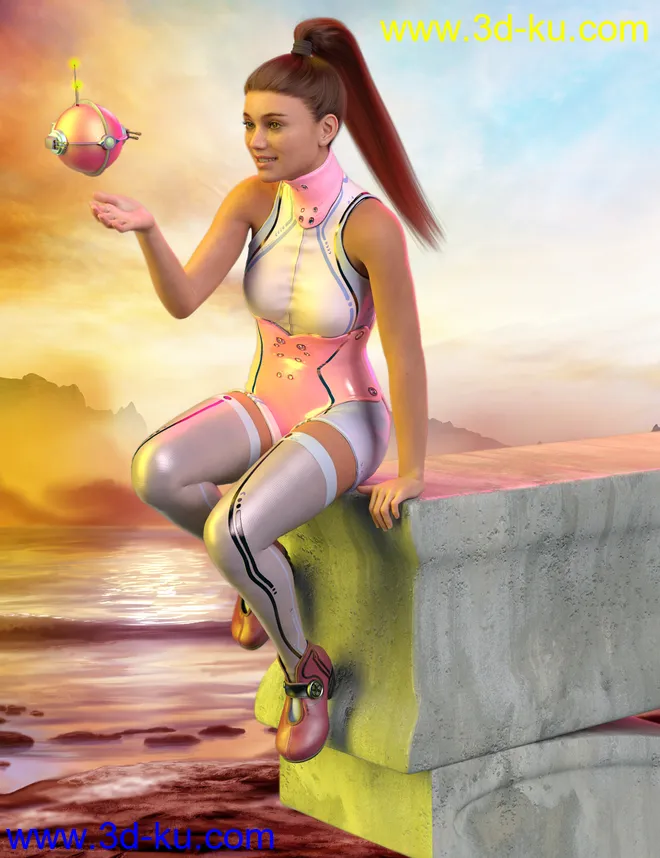 The Ledge - Poses and Props for Genesis 8 Female模型的图片4