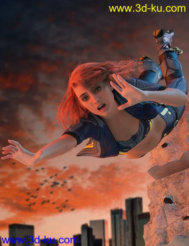 The Ledge - Poses and Props for Genesis 8 Female模型的图片5
