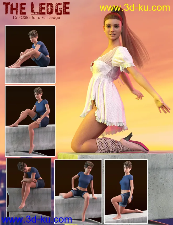 The Ledge - Poses and Props for Genesis 8 Female模型的图片6
