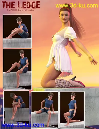 3D打印模型The Ledge - Poses and Props for Genesis 8 Female的图片