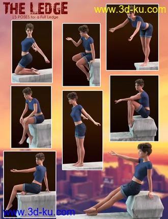 3D打印模型The Ledge - Poses and Props for Genesis 8 Female的图片