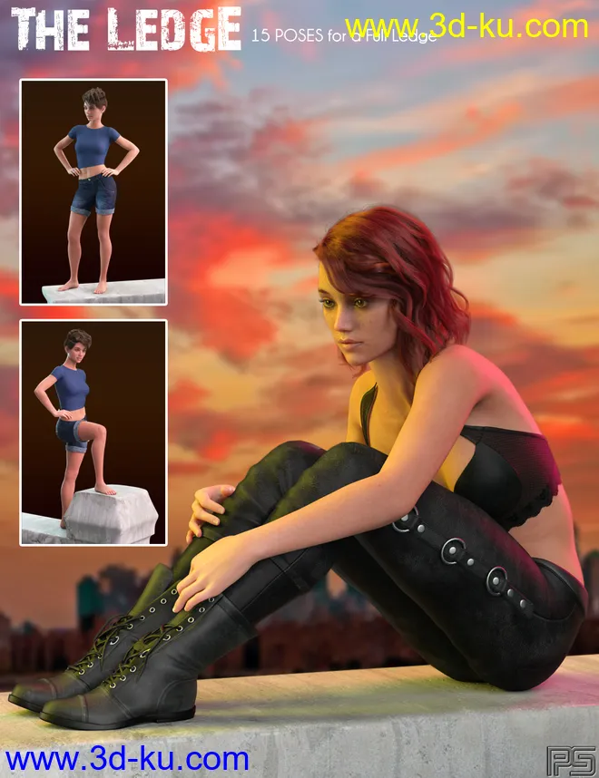 The Ledge - Poses and Props for Genesis 8 Female模型的图片8
