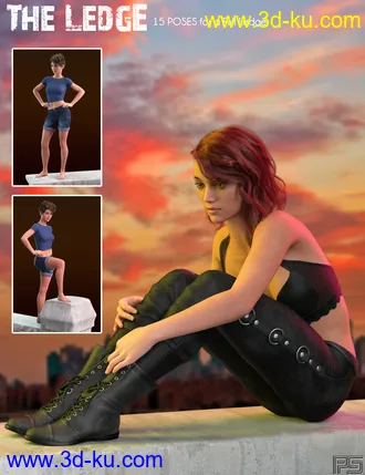 3D打印模型The Ledge - Poses and Props for Genesis 8 Female的图片