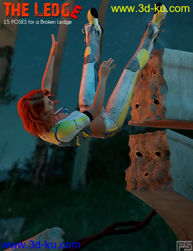The Ledge - Poses and Props for Genesis 8 Female模型的图片9