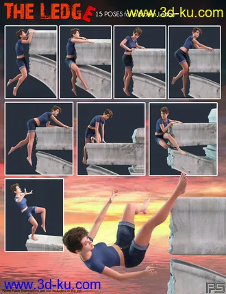 3D打印模型The Ledge - Poses and Props for Genesis 8 Female的图片