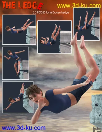 3D打印模型The Ledge - Poses and Props for Genesis 8 Female的图片