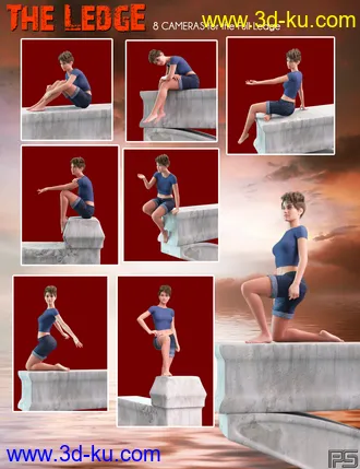 3D打印模型The Ledge - Poses and Props for Genesis 8 Female的图片