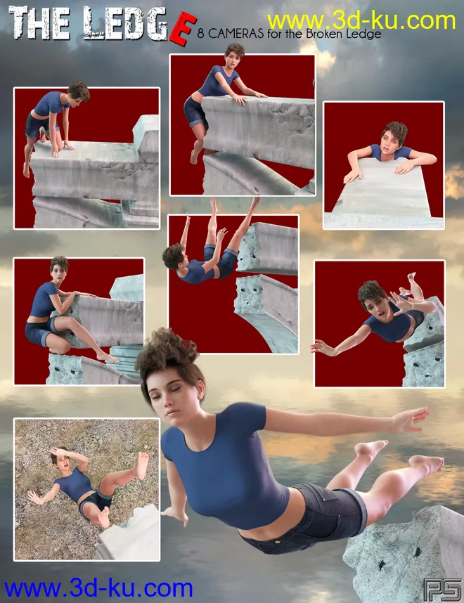 The Ledge - Poses and Props for Genesis 8 Female模型的图片13