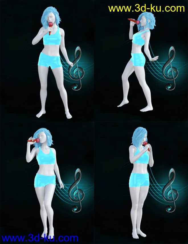 The Singer Prop N Poses for Genesis 3 and 8 Female(s)模型的图片2