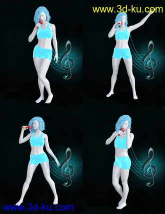 3D打印模型The Singer Prop N Poses for Genesis 3 and 8 Female(s)的图片