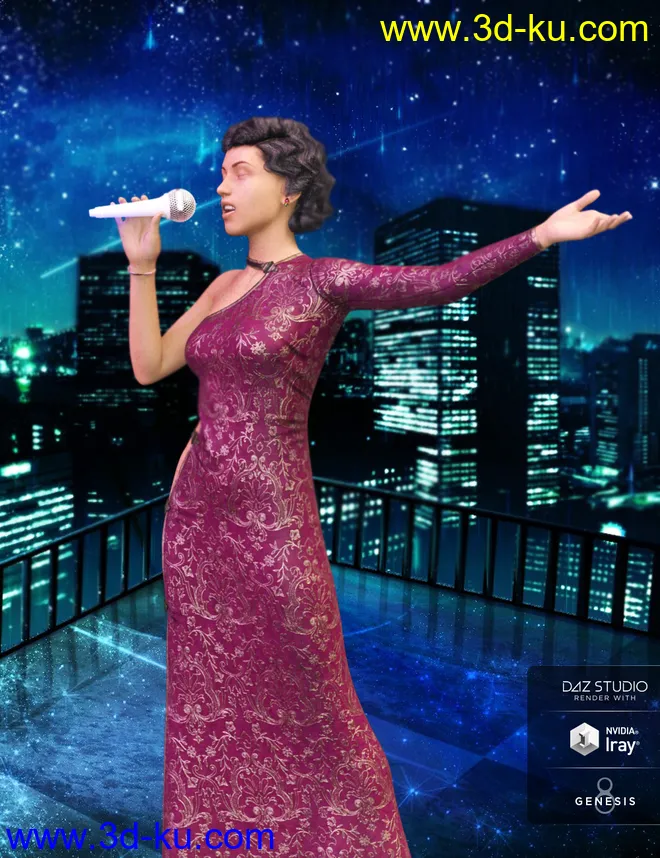 The Singer Prop N Poses for Genesis 3 and 8 Female(s)模型的图片5