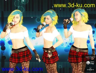 3D打印模型The Singer Prop N Poses for Genesis 3 and 8 Female(s)的图片