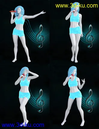 3D打印模型The Singer Prop N Poses for Genesis 3 and 8 Female(s)的图片